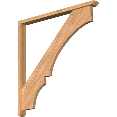 Ekena Millwork Balboa Slat Smooth Bracket w/ Offset Brace, Western Red Cedar, 3 1/2"W x 42"D x 42"H BKT0402X42X42BOA06SWR